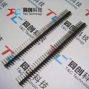 同创科技 2.54mm 2*40 双排直针 排针 镀金铜针