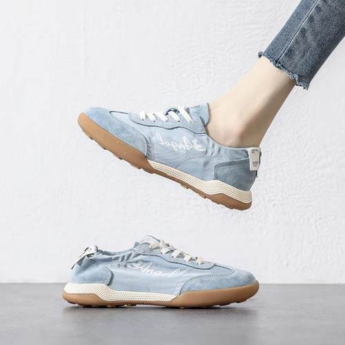 2026春西班牙小众品牌软底舒适运动休闲阿甘鞋透气帆布小白鞋女鞋