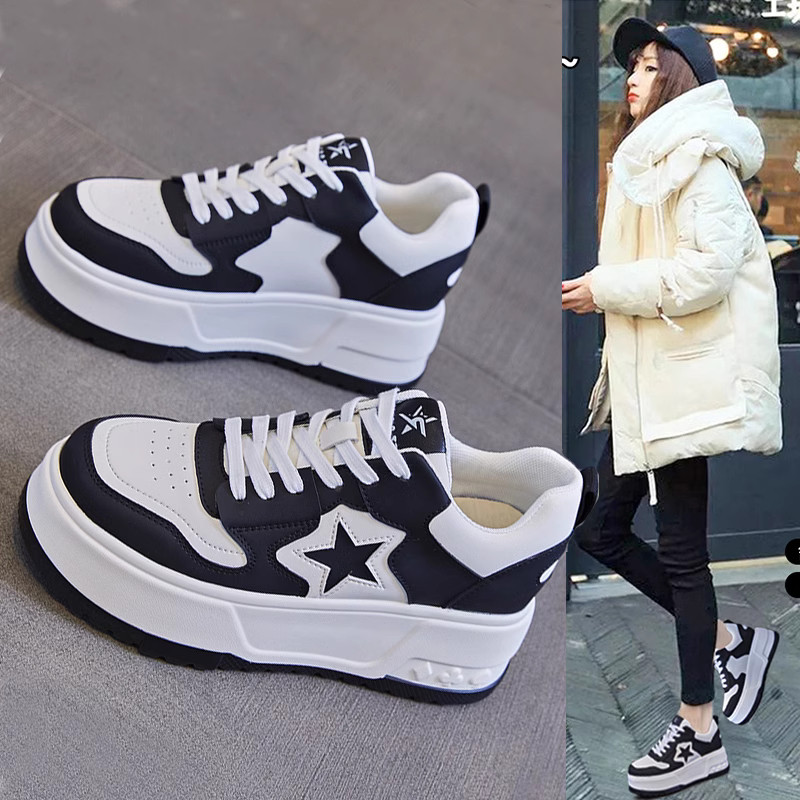 香港MACKJASCHK真皮女鞋2023秋季新款百搭内增高厚底运动小白鞋女,女鞋,时尚休闲鞋,淘宝优惠券,粉丝福利购,淘宝优惠卷