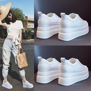 2021夏网面透气春秋厚底百搭松糕鞋 小白鞋 新款 春季 内增高8cm 女鞋