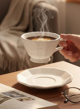 zealous意式简约轻奢陶瓷咖啡杯碟高级感精致家用不规则杯子套装