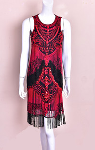 千姿阁  新的河岛串珠1920年的挡板式连衣裙大小英国6盖茨比风格