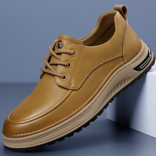 男鞋真皮软底皮鞋男士牛筋底百搭休闲鞋子潮驾车懒人一脚蹬