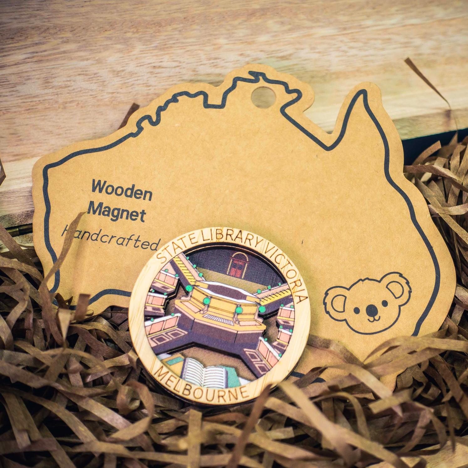 澳大利亚墨尔本图书馆复古冰箱贴