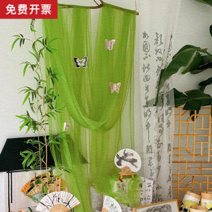 饰 绿色纱幔幼儿园环创水墨古风教室古风布置背景装 装 饰网纱新中式