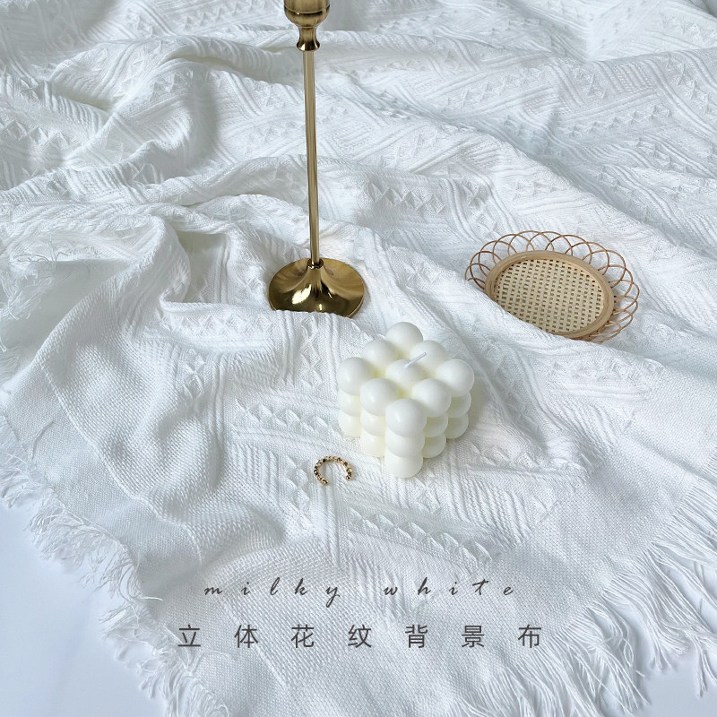 白色摆拍背景布拍照道具ins网红图片