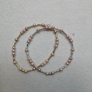 极光淡水天然养殖珍珠彩色糖果色AK满天星手链温柔小仙女手饰