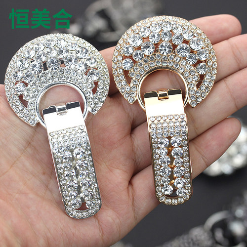 大衣领扣水钻搭扣装饰水貂皮草