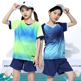 儿童羽毛球训练服女童男童运动套装跳绳小学生乒乓网球衣比赛定制