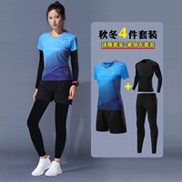 3860b Blue Woman Four Peece Set Set