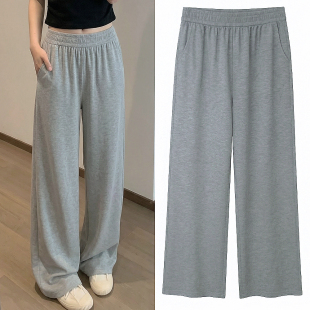 薄款垂感休闲卫裤女宽松bf慵懒风春夏2026新款运动直筒阔腿裤子