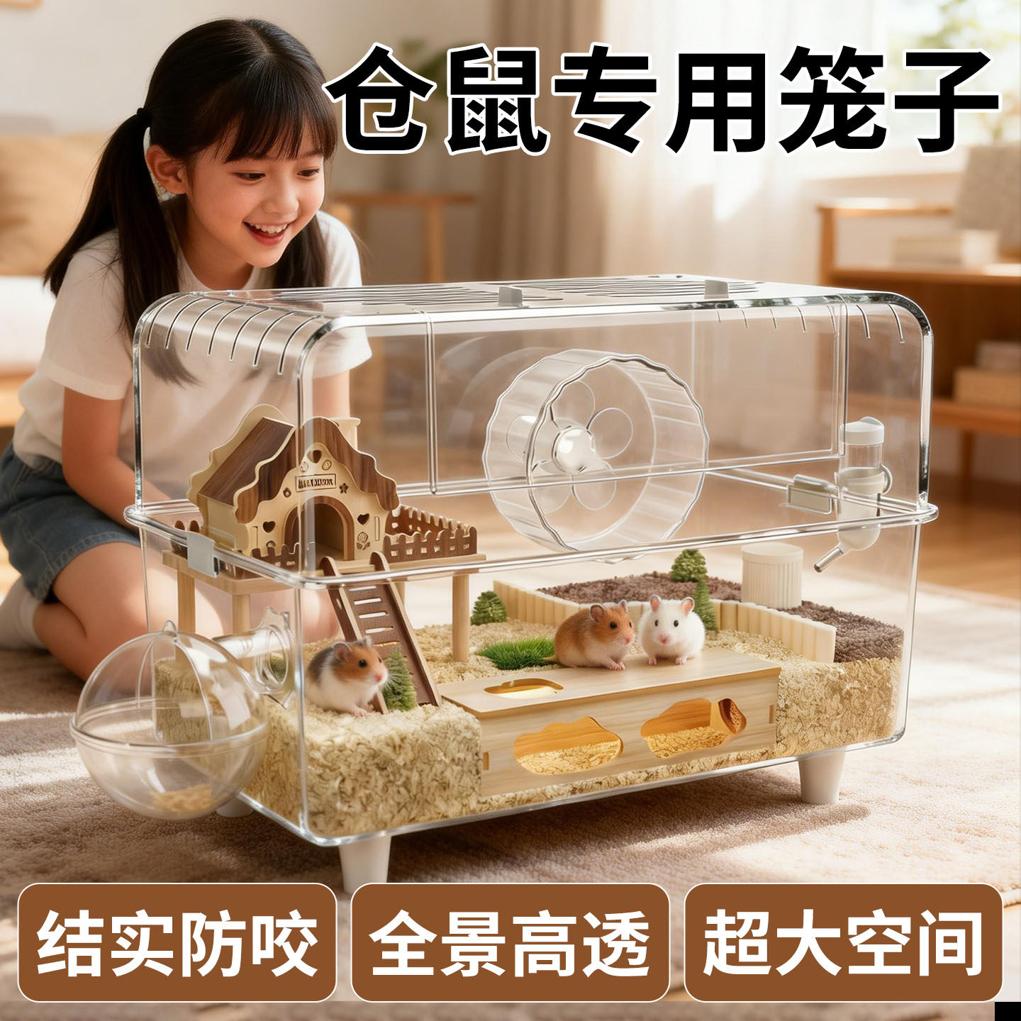 仓鼠专用笼子金丝熊豪华大别墅超大便宜新宠物饲养防啃咬60cm二层,宠物/宠物食品及用品,笼子,淘宝优惠券,粉丝福利购,淘宝优惠卷