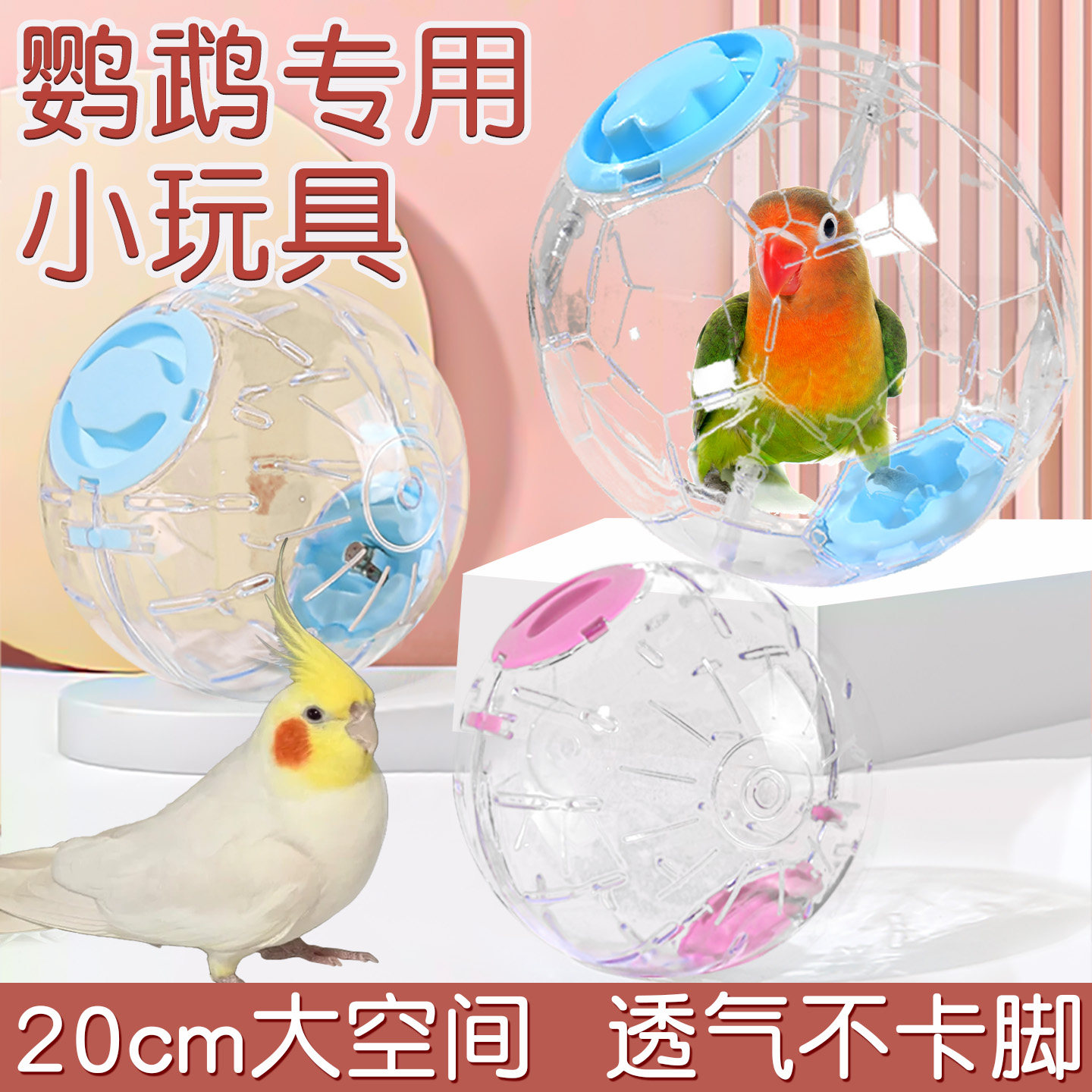 鹦鹉专用小玩具跑球解闷自嗨滚动小鸟牡丹虎皮玄凤小太阳解压新型,宠物/宠物食品及用品,鸟玩具,淘宝优惠券,粉丝福利购,淘宝优惠卷