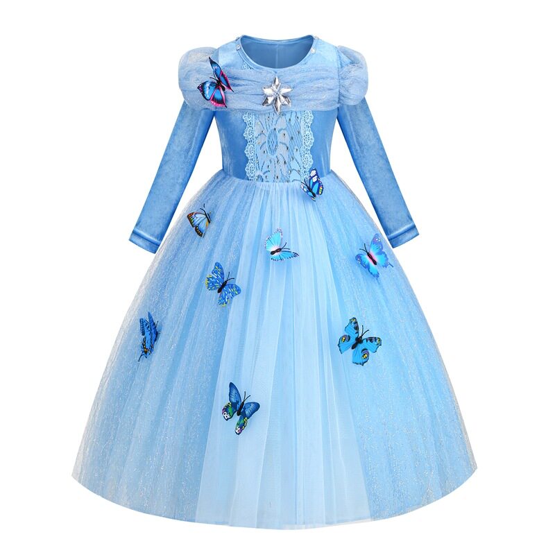 2026冰雪奇缘灰姑娘礼服公主裙表演服连衣裙女童蓬蓬裙儿童服秋冬