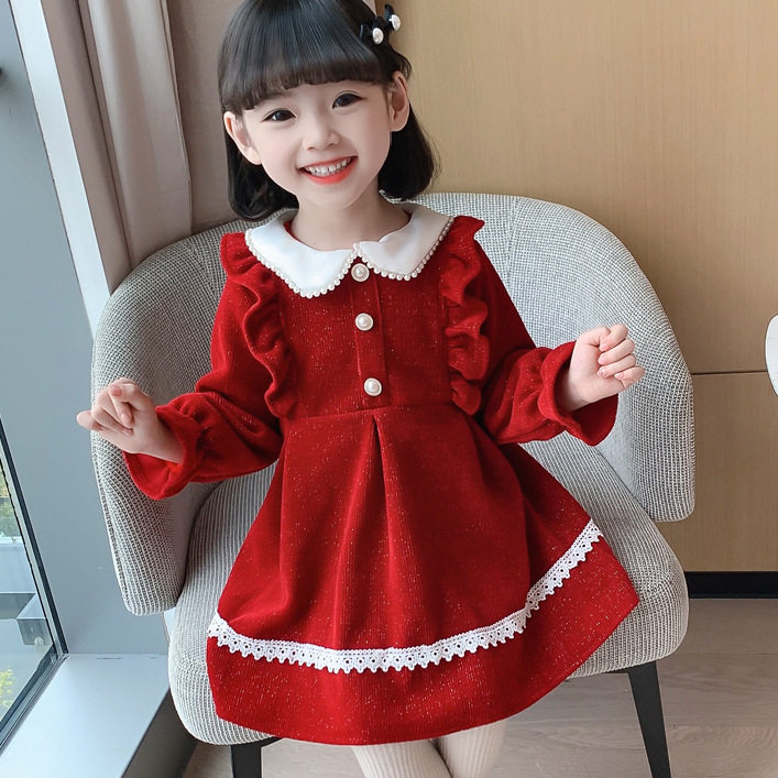 2026中小童秋冬连衣裙韩版女孩公主裙洋气女宝宝时髦潮流裙子可爱