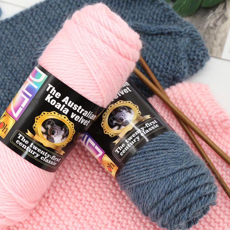 澳大利亚考拉绒羊驼绒小马海棒针线粗毛线围巾毛细毛衣外套手编线
