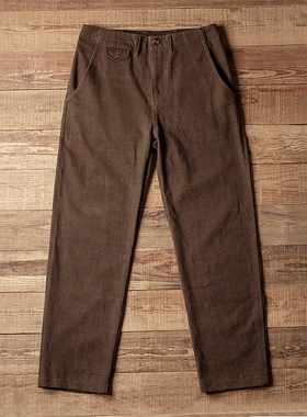 复古重磅宽松直筒工装裤男中腰 国潮休闲裤阿美咔叽无弹长裤春秋