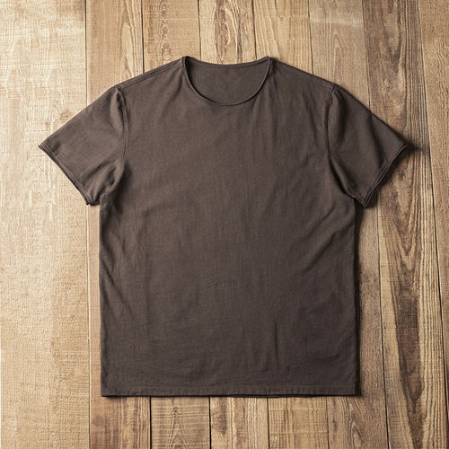 doubleseam短袖复古卷边T恤