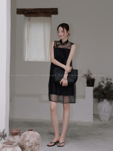 黑色薄纱高级简约无袖 国风新中式 连衣裙 新款 NeedShop12024夏季