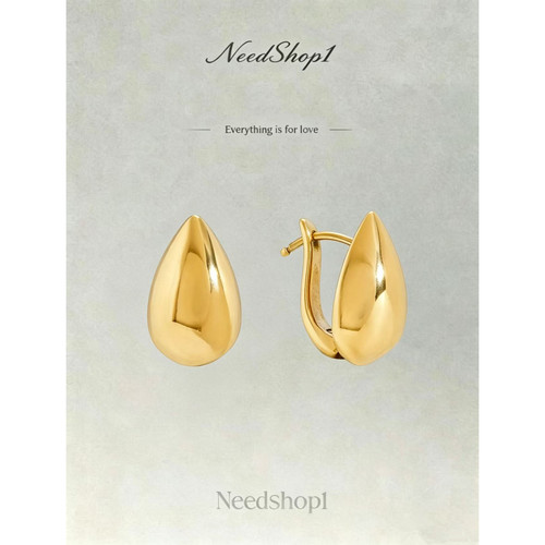 钛钢耳饰 NeedShop1 【水滴不掉色耳环】简约金色高级感耳扣耳