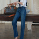 高腰显瘦直筒牛仔裤 NeedShop1 深蓝色窄版 新款 女 2025春季