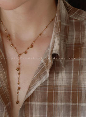 钛钢项链 NeedShop1【简约金豆豆】简约高级感百搭项链