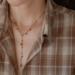 简约高级感百搭项链 简约金豆豆 钛钢项链 NeedShop1