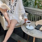 NeedShop1 女设计感小众衬衣上衣女 衬衫 法式 气质v领长袖