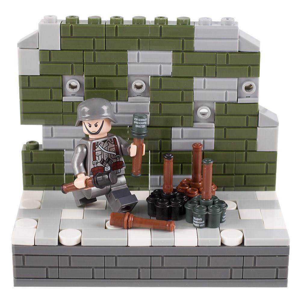 moc二战军事积木人仔武器场景配件集束手雷双色兼容乐高小颗粒