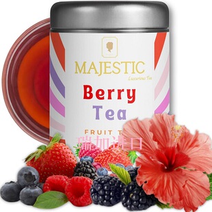 加拿大Majestic Tea蓝莓木槿花水果茶无咖啡因100克 包邮 新品