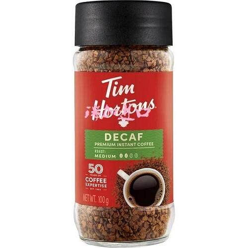 包邮加拿大Tim Hortons脱因高级速溶咖啡粉100克中度烘焙多种口味