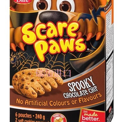 包邮加拿大DARE熊爪子巧克力碎曲奇软饼240gx2盒多味配无人工添加