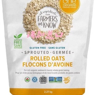 包邮加拿大One degree纯天然发芽全麦有-机滚压燕麦片2.27KG大包