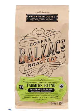 新品包邮加拿大Balzac's巴尔扎克农夫特调Farmer's整豆咖啡340克