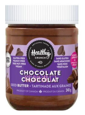 包邮加拿大Healthy crunch chocolate种子颗粒巧克力酱340克低糖