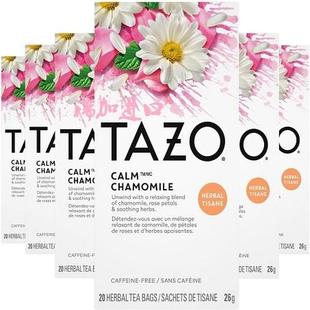 包邮加拿大TAZO Chamomile无咖啡因镇静洋甘菊花草茶20包*6付定金