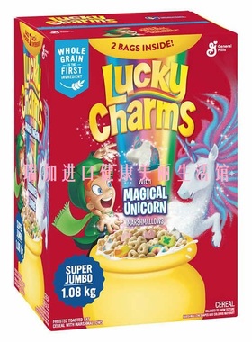 加拿大GENERAL MILLS通用磨坊独角兽幸运星全麦棉花糖麦片1.08kg
