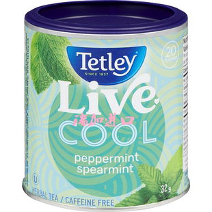 包邮加拿大TETLEY泰勒LIVE清凉薄荷PEPPERMINT花草茶40克*2罐多种