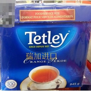 新品包邮加拿大TETLEY泰勒PEKOE香橙白毫300茶包945克/盒上等红茶