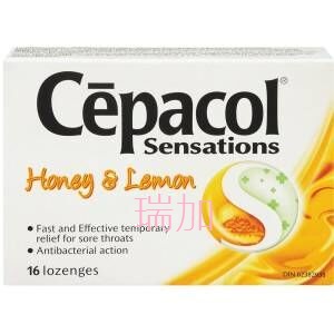 包邮加拿大Cepacol Sensations思必润喉含片蜂蜜柠檬味16颗*2盒