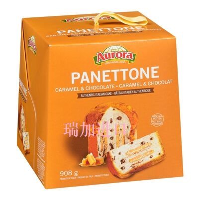 包邮加拿大Aurora PANETTONE意大利潘娜托尼焦糖巧克力大面包908g