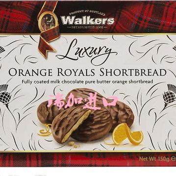 包邮加拿大Walkers Shortbread桔子夹心牛奶巧克力苏打饼干150Gx2
