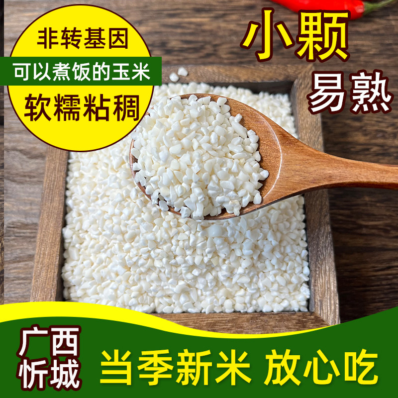 小碎颗粒糯玉米头粒广西忻城珍珠白糯玉米碎渣碴子糁煲粥