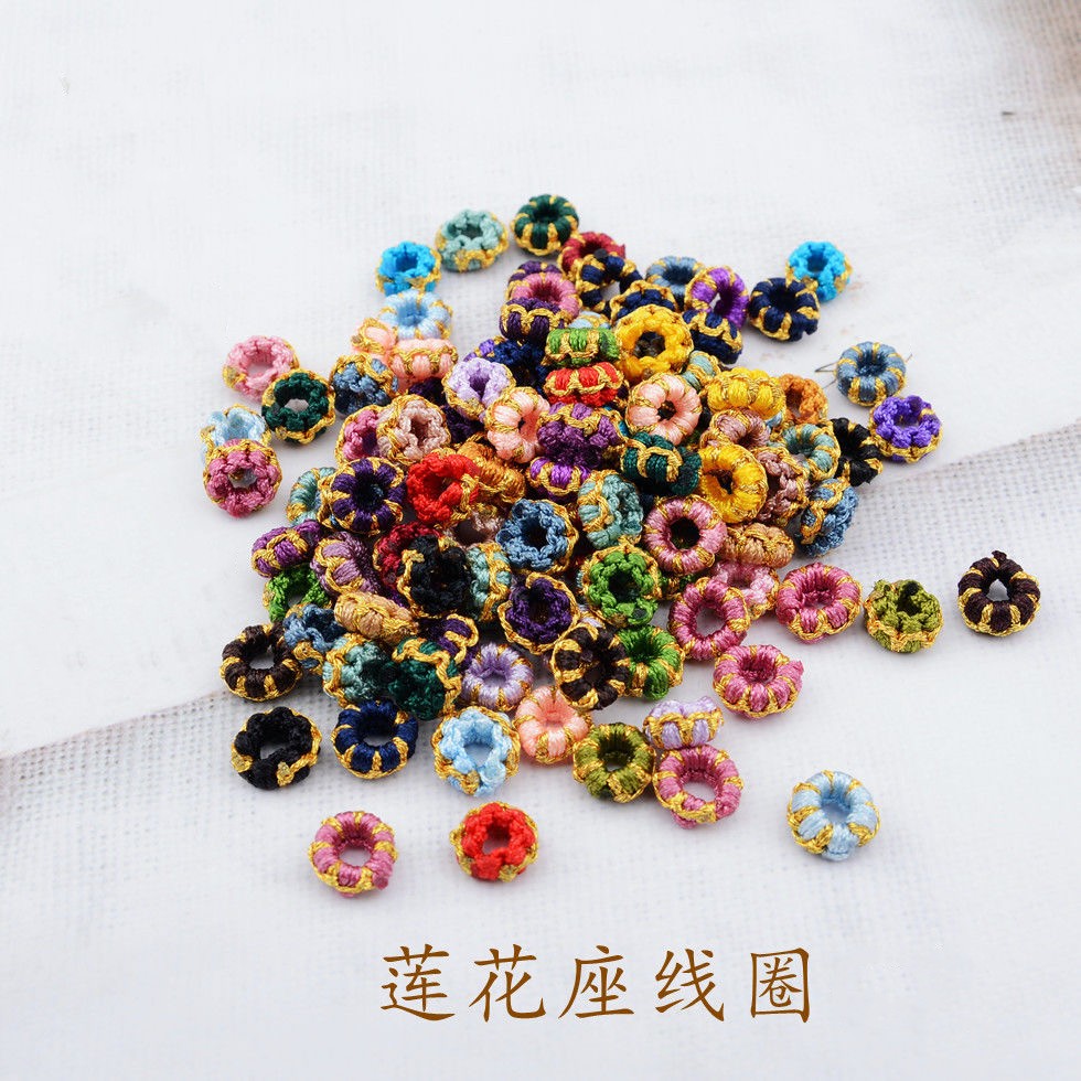 手工编织莲花座线圈项链结DIY手链挂件装饰金店手编绳菠萝结配饰