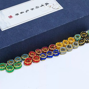 手工编织平结圈DIY手绳项链项圈配件隔片线圈大小孔拉环线圈10个