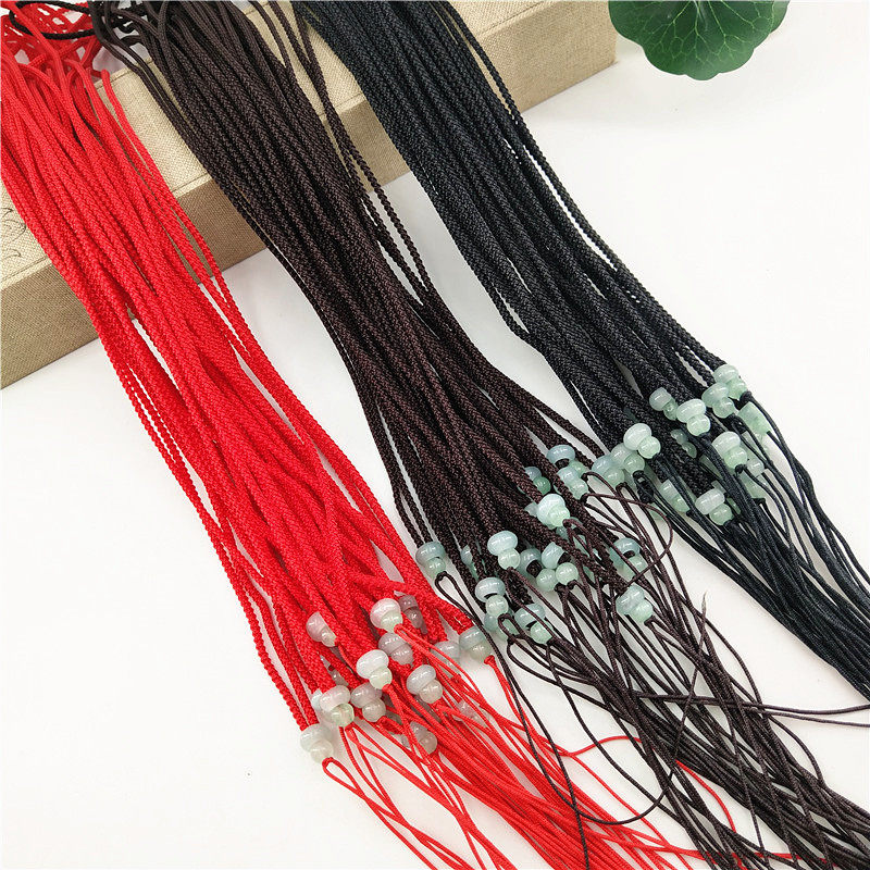 简易玉石工编织挂绳项链吊坠