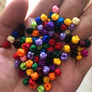 6MM菠萝结纽扣结手工手链吊坠diy饰品材料配饰花中国结配件结线扣