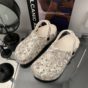 懒人凉鞋 2020夏季 新款 外穿居家用可爱少女时尚 男 网红情侣洞洞鞋