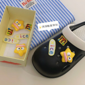 子花扣卡扣 扣创意可拆卸diy新款 丑萌趣味五角星香肠嘴洞洞鞋 鞋