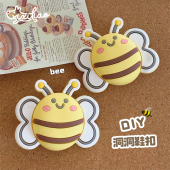 配件花扣 扣创意可爱洞洞鞋 可拆卸新款 diy网红少女心卡通小蜜蜂鞋